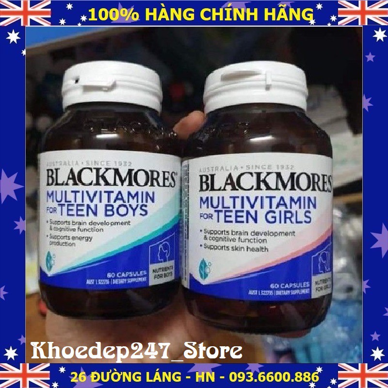 Viên uống bổ sung vitamin tổng hợp Blackmores cho bé trai/bé gái  (BLACKMORES MULTIVITAMIN FOR TEENGIRLS AND TEENBOYS)