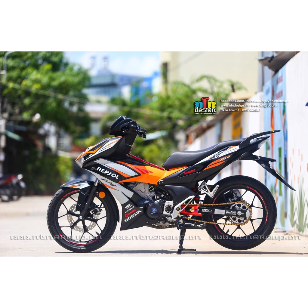 Tem Rời Dán Xe Winner X Mẫu Repsol Cam Đen Cực Hot, Hàng 3 Lớp Chất Lượng Cao