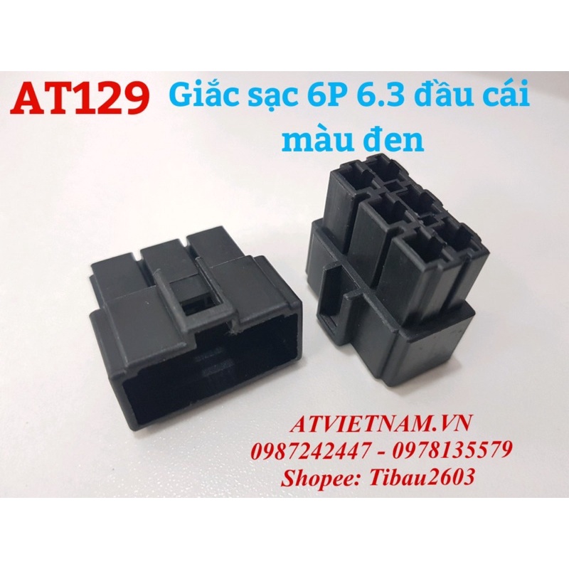 Giắc nhựa sạc đầu cái 6P 6.3 MÀU ĐEN - AT129
