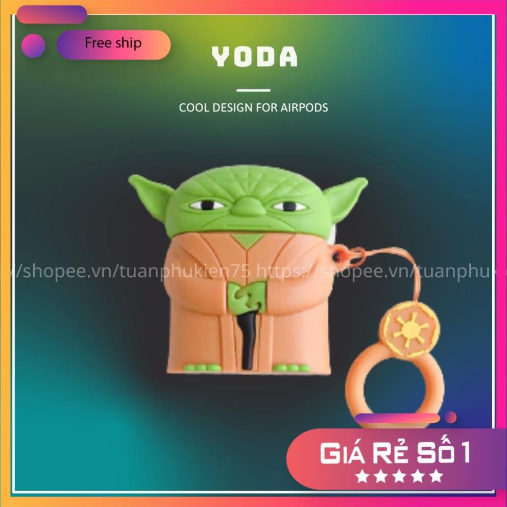 Airpods Case ⚡Freeship ⚡ VỎ BỌC AIRPODS YODA STARWAR Case Tai Nghe Không Dây Airpods 1/ 2/ i12/ Pro