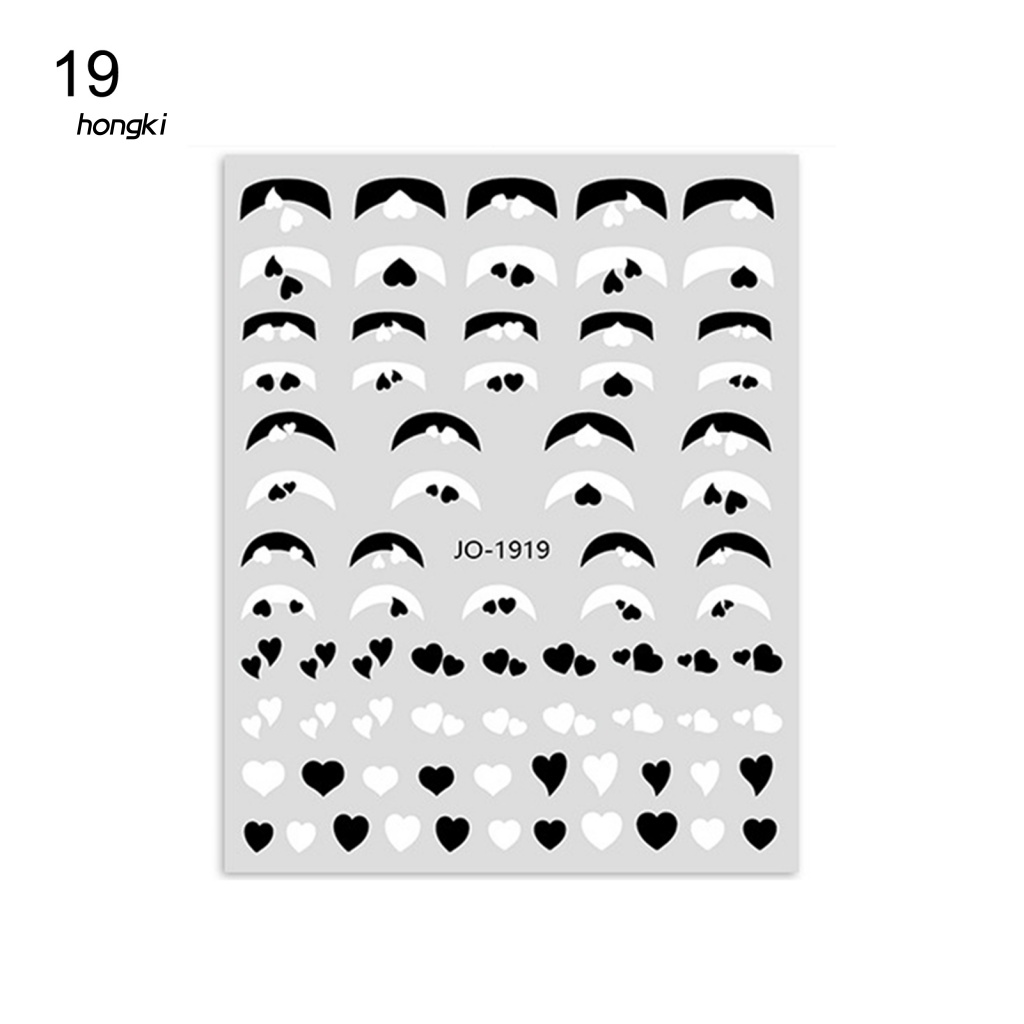 Nhãn Dán Móng Tay Lâu Trôi Không Thấm Nước Họa Tiết Trái Tim Xinh Xắn