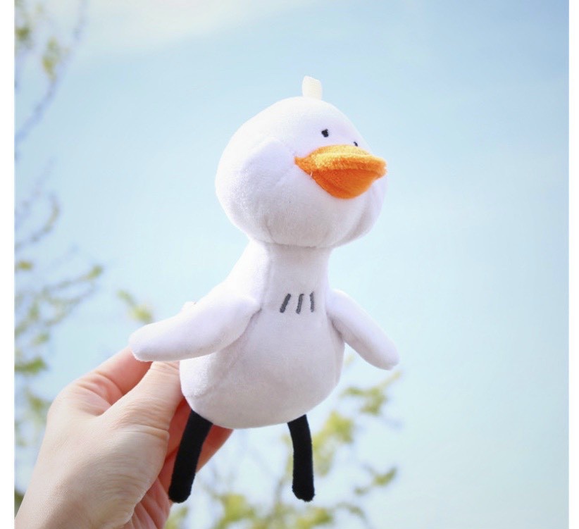 Móc khoá thú bông treo cặp balo học sinh Vịt trắng