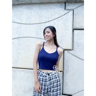 [EIGHTYK] Áo Hai Dây Thun Croptop Cổ Tim