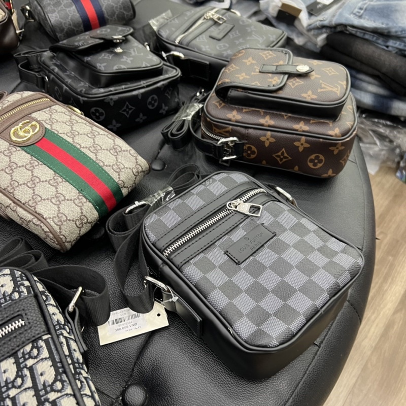 Túi đeo chéo Dior vải dệt - Túi da nam cực chất