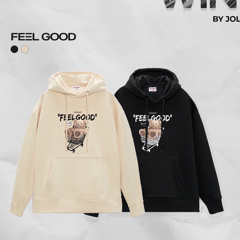 Áo hoodie nỉ bông Teddy Feel Good mềm mịn không xù form unisex