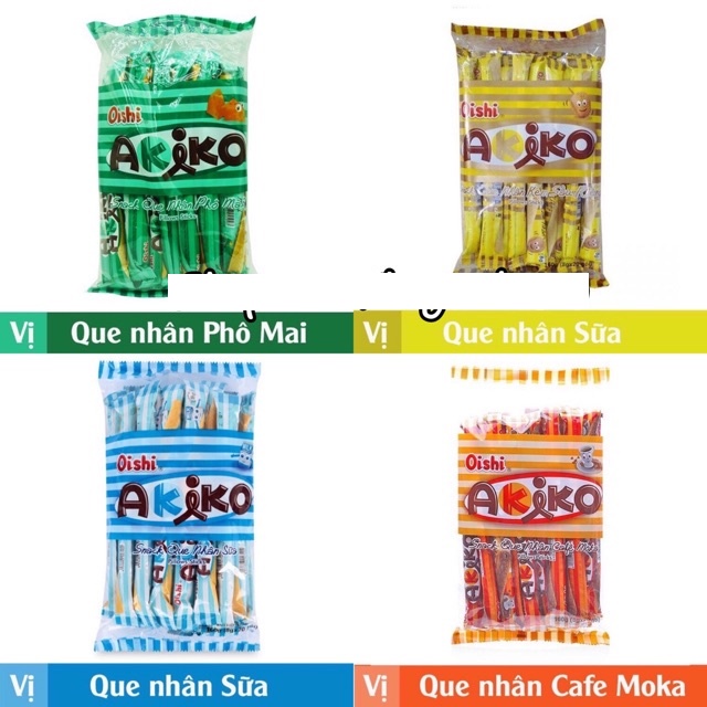 Bánh Akiko/ Bánh Que Nhân Cafe Moka/ Sữa/ Sữa Dừa/ Sầu Riêng 160g