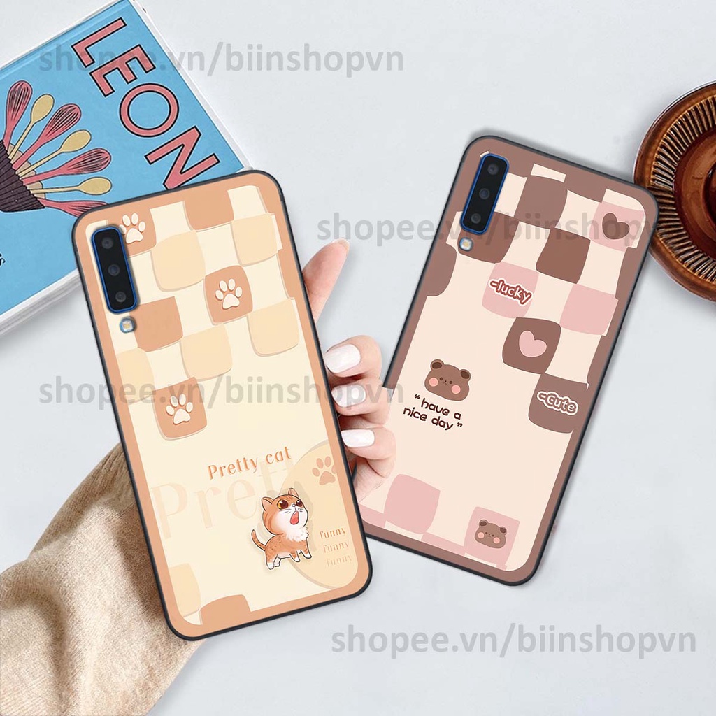 Ốp Samsung A7 2018 / A9 2018 caro trái tim nhiều màu sắc, đầy cá tính, khẳng định phong cách
