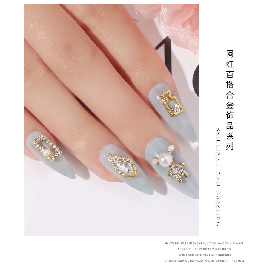 Phụ Kiện Trang Trí Ốp Điện Thoại Trong Suốt Đính Kim Cương Giả/ Ngọc Trai/ Mặt Trăng/ Hình Giọt Nước/Trái Tim Xinh Xắn