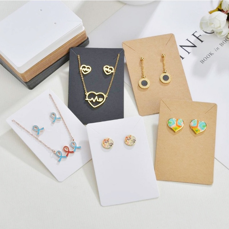 Set 50 Thẻ Giấy Kraft Dùng Trưng Bày Trang Sức/Bông Tai/Trang Sức Tự Dính