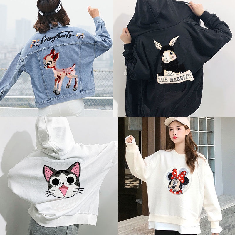 Miếng Dán Quần Áo Thêu Họa Tiết Mèo Hoạt Hình Trang Trí Có Thể May Vá