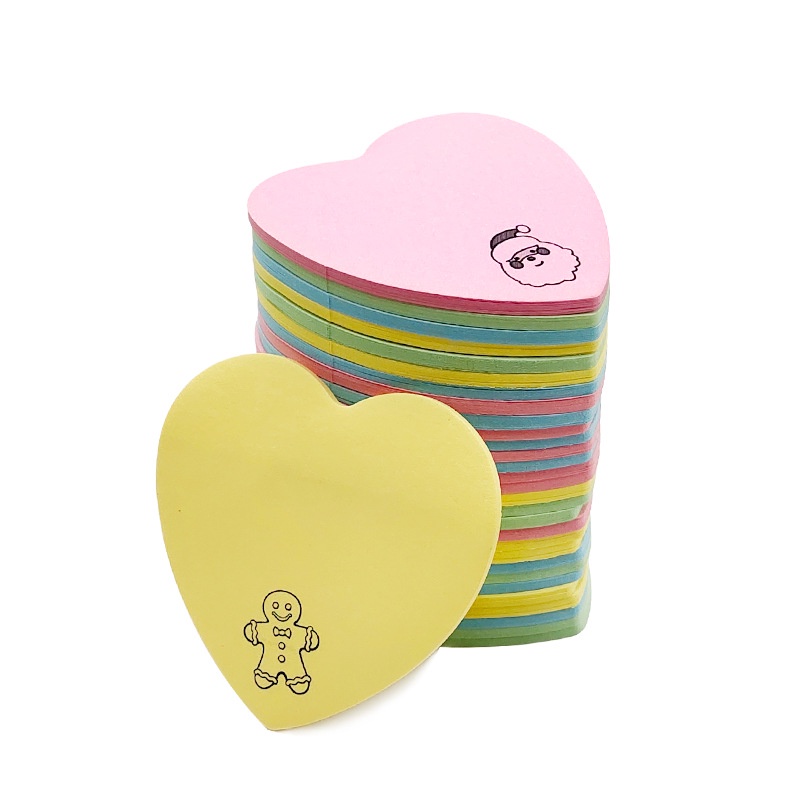 Set 25 giấy ghi chú dán tường hình trái tim đơn giản sáng tạo dễ thương cho học sinh