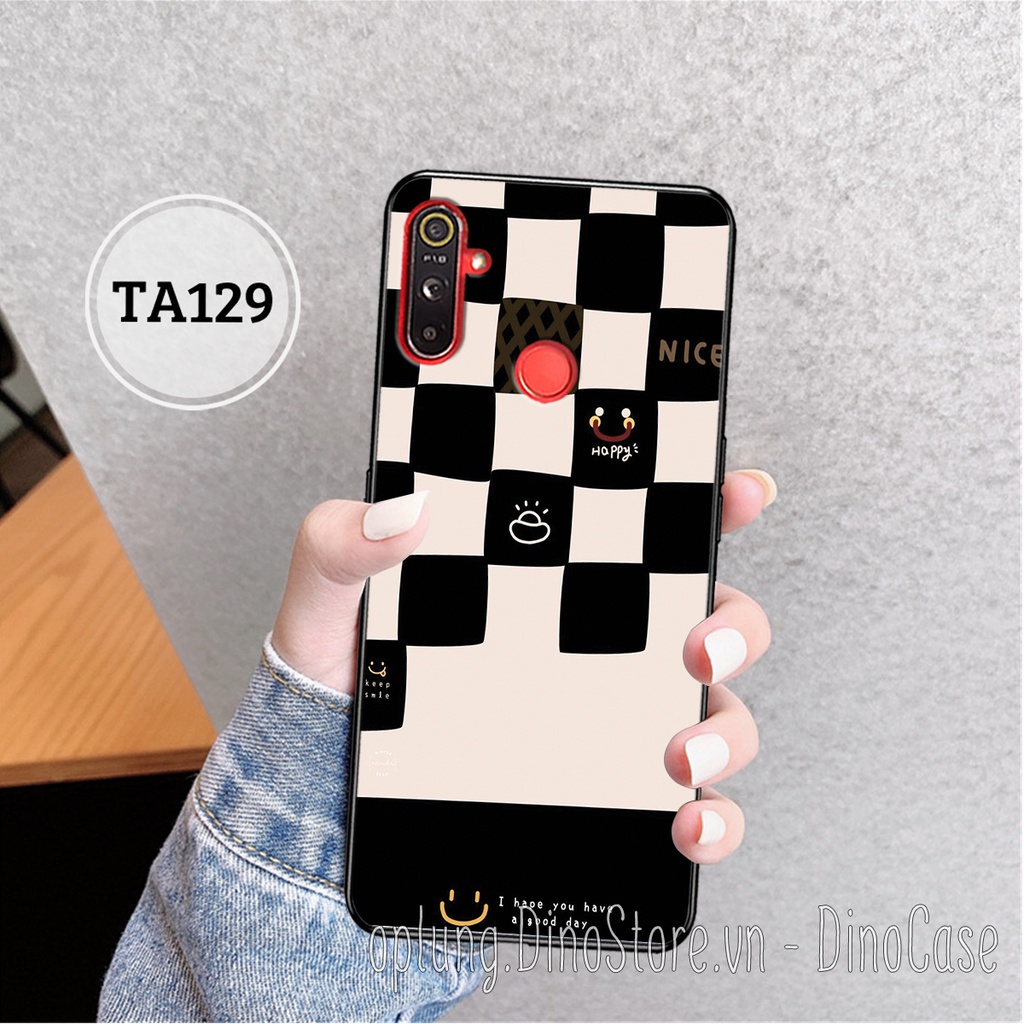 Ốp lưng Realme C3/5/5i/5 Pro- Realme 6/6 Pro in hình họa tiết kẻ Caro đen đỏ thời trang viền dẻo bảo vệ camera giá rẻ.