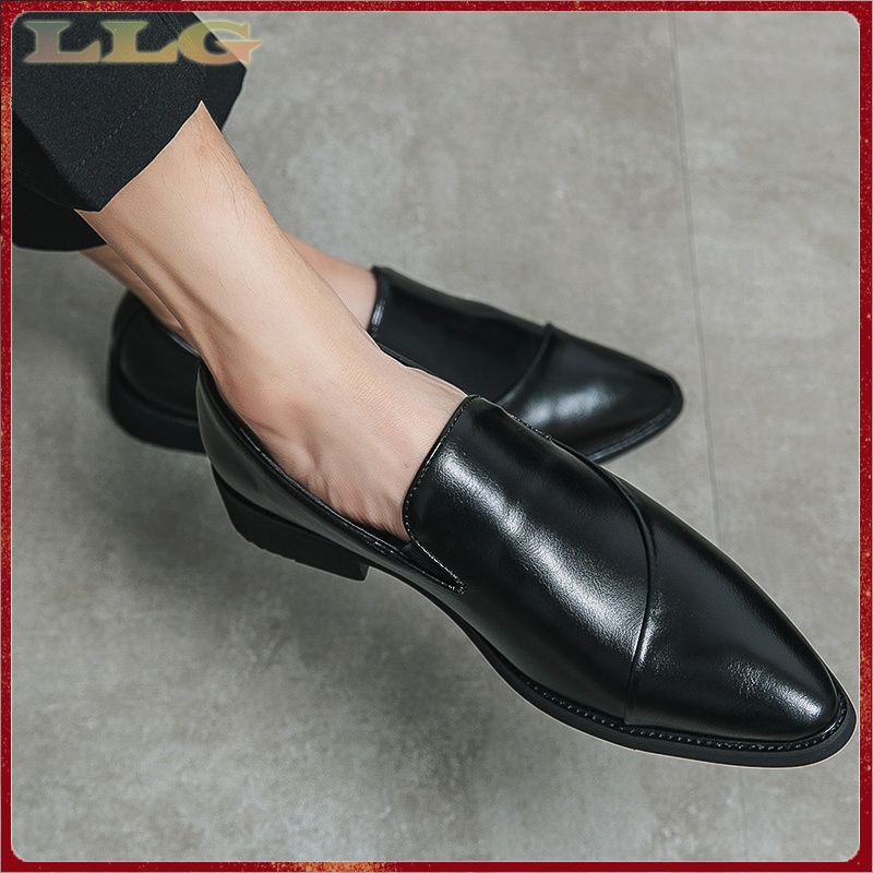 Giày Da Mũi Nhọn Thoáng Khí Phong Cách Thời Trang Anh Quốc Cho Nam Giới Có Size 38-48