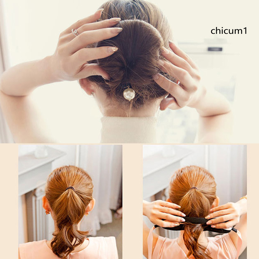 Dụng cụ tạo kiểu tóc búi làm đẹp đính hạt ngọc trai nhân tạo tiện lợi dành cho phái đẹp