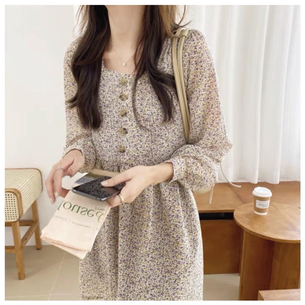 Đầm Xòe Hoa Babydoll- Váy Xòe Kiểu Dáng Nhẹ Nhàng Nữ Tính Dành Cho Các Cô Nàng Bánh Bèo, Chất Vải Mềm Mại Mát