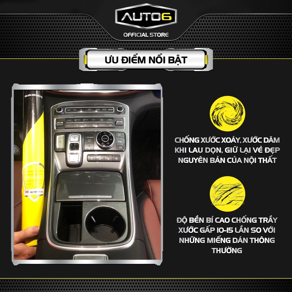 Bộ 8 chi tiết Film PPF trong suốt dán xe HUYNDAI Santafe 2021-2022 chống xước bảo vệ nội thất ô tô - AUTO6