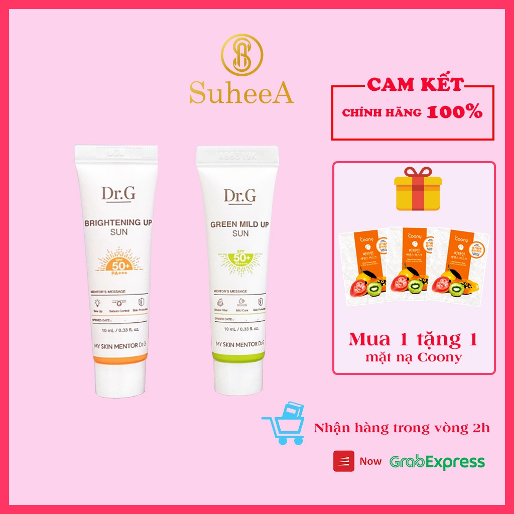 Set kem Chống Nắng Dr.G GREEN MILD / BRIGHTENING UP Sun Mini