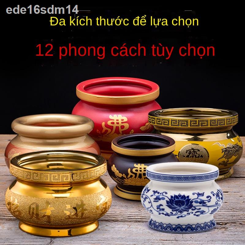 ▧™✽Lư hương gia dụng Phật gốm sứ liệu trong nhà lưu giữ may mắn lớn tài lộc hiến tế gỗ đàn retro