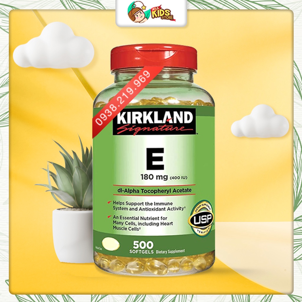 Vitamin E  400 I.U Kirkland Signature 500 Viên Của Mỹ