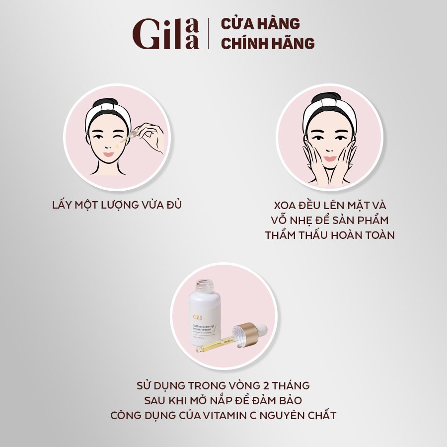 Tinh Chất Tươi Siêu Trắng Sáng Gilaa Saffron Tone Up Repair Serum 20ml