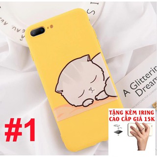 [Ốp điện thoại giá rẻ] [ELMT20K Giảm 20K] ỐP IPHONE DẺO MÀU IN HÌNH CHÓ CON - MÈO CON