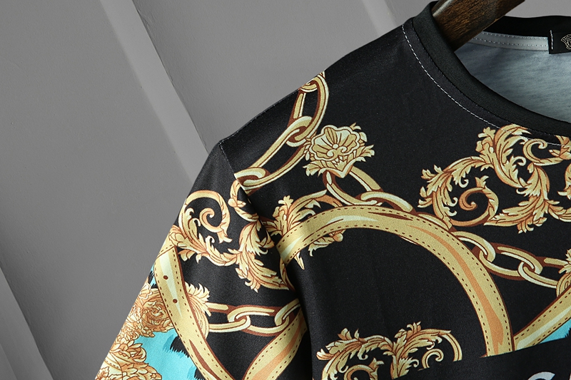 Áo thun nam cổ tròn ngắn tay vải cotton in hình logo Versace thời trang kích thước từ M-3Xl