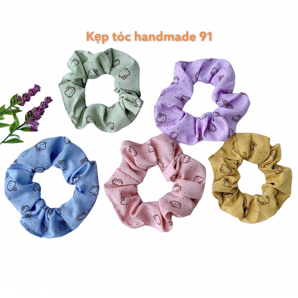 Cột tóc scrunchies mèo kitty dễ thương 10cm