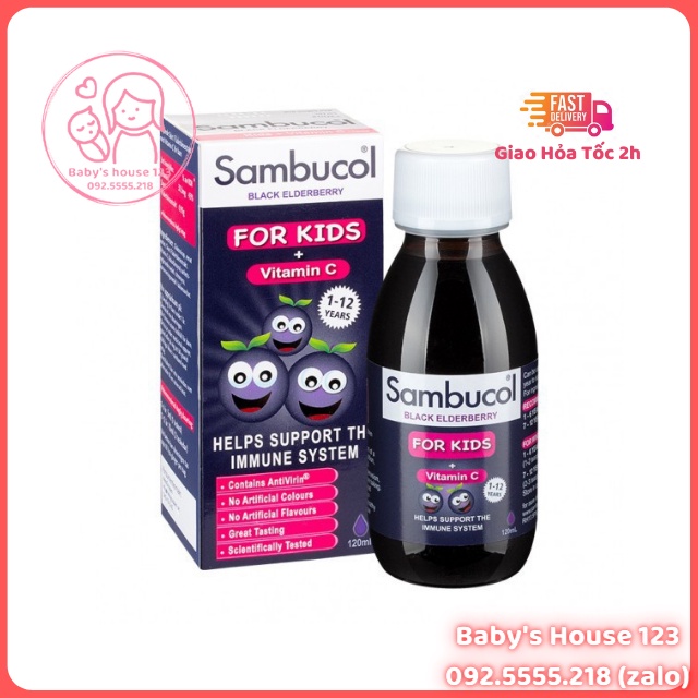 Siro Sambucol Anh Quốc Cho Bé Từ 1 tuổi - Chai 120ml