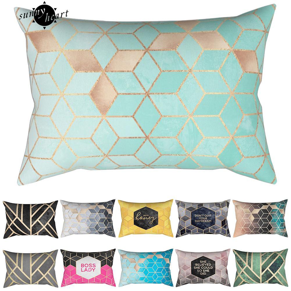 Bao Gối In Mẫu Hình Thoi Dùng Cho Phòng Ngủ Ghế Sofa