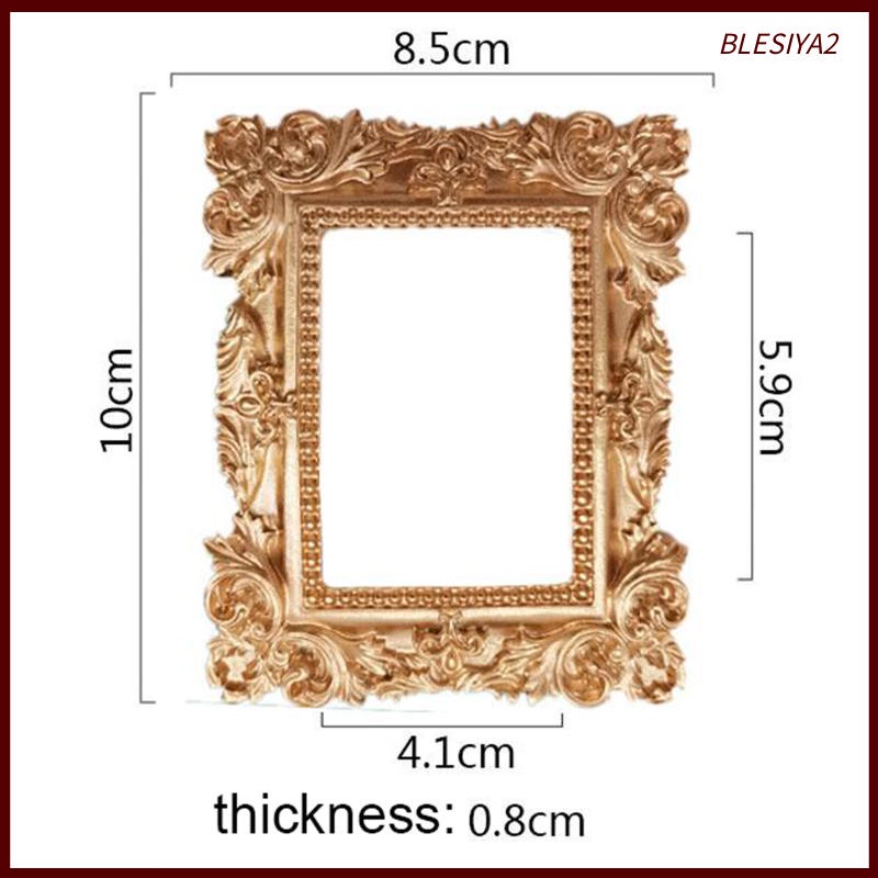 [Blesiya2] Khung Ảnh Bằng Nhựa Resin Mini Khắc Ren Hình Oval Cổ Điển