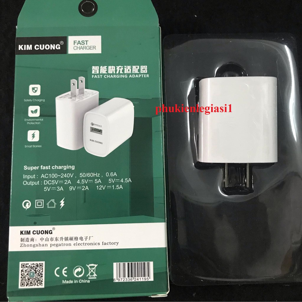 Cóc sạc nhanh Quick Charge 4.0 kim cương K902