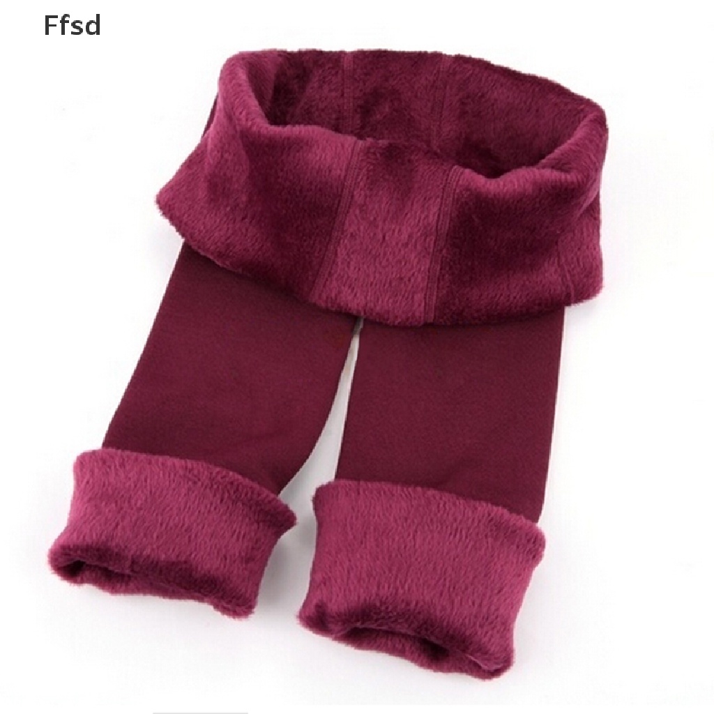 {Ffsd} Quần Legging Dày Ấm Áp Mùa Đông Lót Lông Cừu Co Giãn 6 Màu Thời Trang Bán Chạy