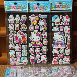 Bộ 6 Tấm Hình Dán Kitty 3D Trang Trí Tiệc Sinh Nhật Cho Bé