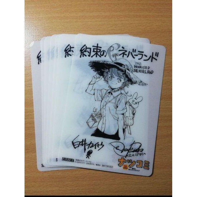 Card Miền đất hứa- The Promised Neverland (sản phẩm Natsu Comic 2019) NHỰA CỨNG KHÔNG THẤM NƯỚC, có chữ ký tác giả