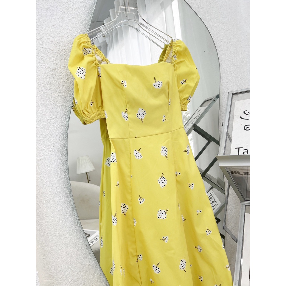 Đầm maxi, váy maxi hoa vàng chất thô hàn hàng thiết kế cao cấp (Lisa_botique hàng thiết kế cao cấp ) | BigBuy360 - bigbuy360.vn