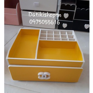 Kệ mỹ phẩm 25cm màu vàng