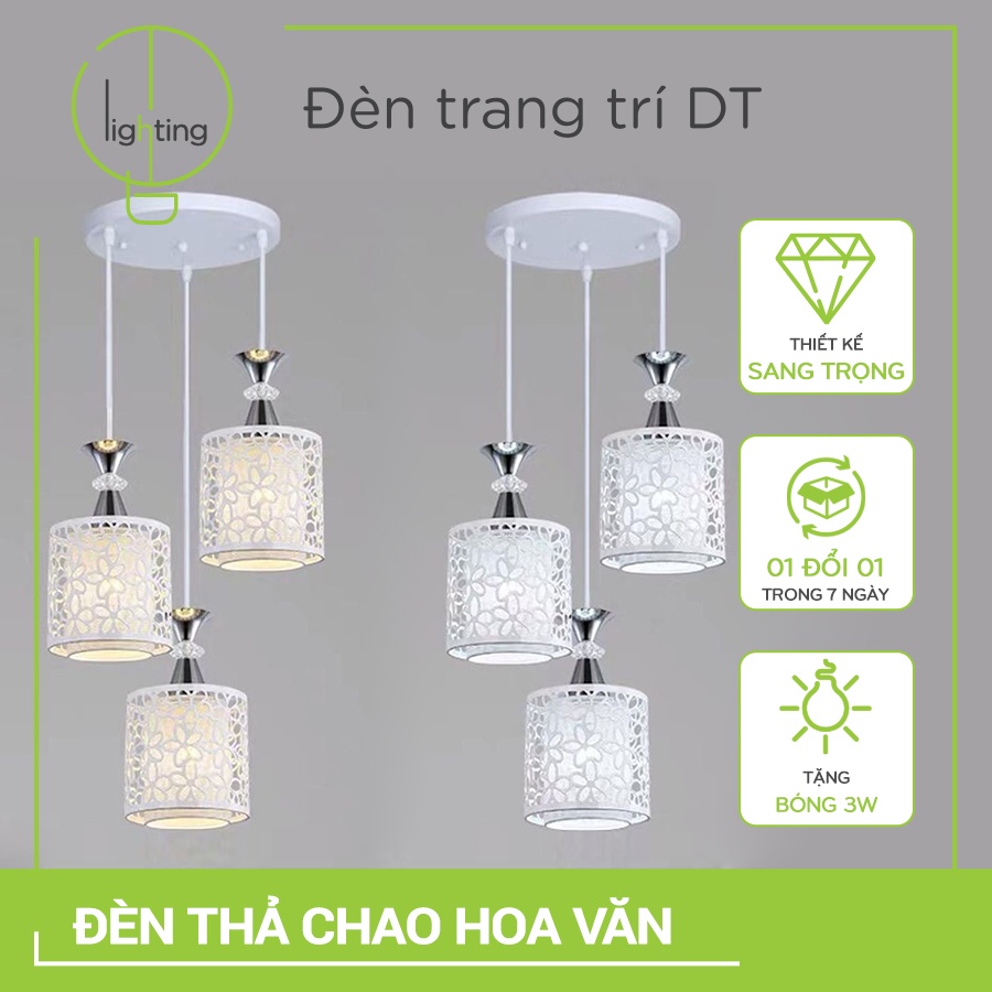 Đèn thả trần khung sắt D150, chao hoa văn CNC - M3