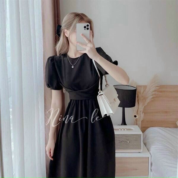 Đầm váy nữ thanh lịch cổ tròn họa tiết tôn dáng 3 màu sang trọng dự tiệc dạo phố đi chơi