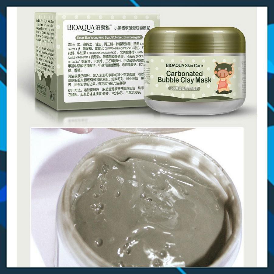 Mặt Nạ Sủi Bọt Thải Độc Bì Heo Carbonated Buble Clay Mask Chứa Collagen Của Bioaqua