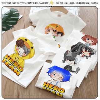 Áo thun unisex 7 đội viên heroteam simmy sammy kamui phông nam nữ gia đình cặp đôi có size trẻ em cho bé trai gái 3158