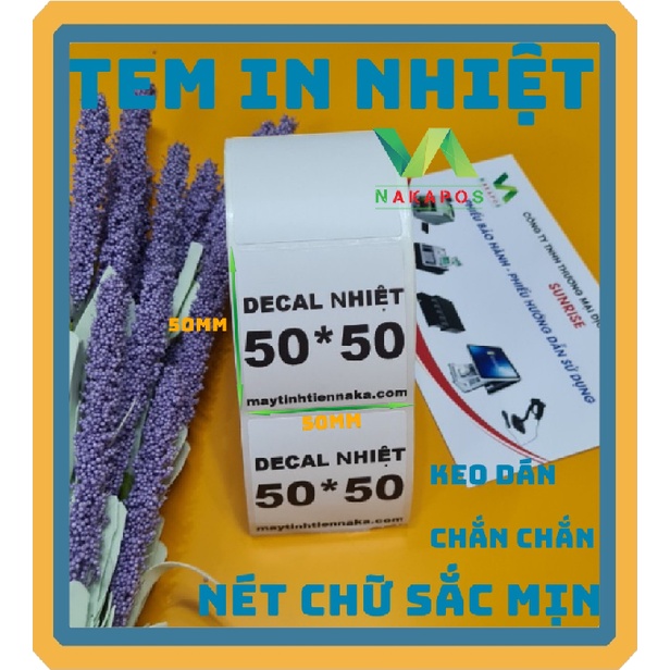 Combo 20 cuộn tem decal 50x50 in đơn GHTK, in đơn livestream