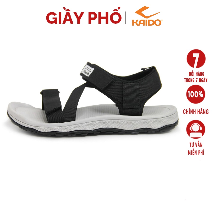 Dép sandal quai hậu Kaido màu đen KD2199, Đế Eva xốp nhẹ dày dặn chống trơn trượt, Bảo hành 12 tháng