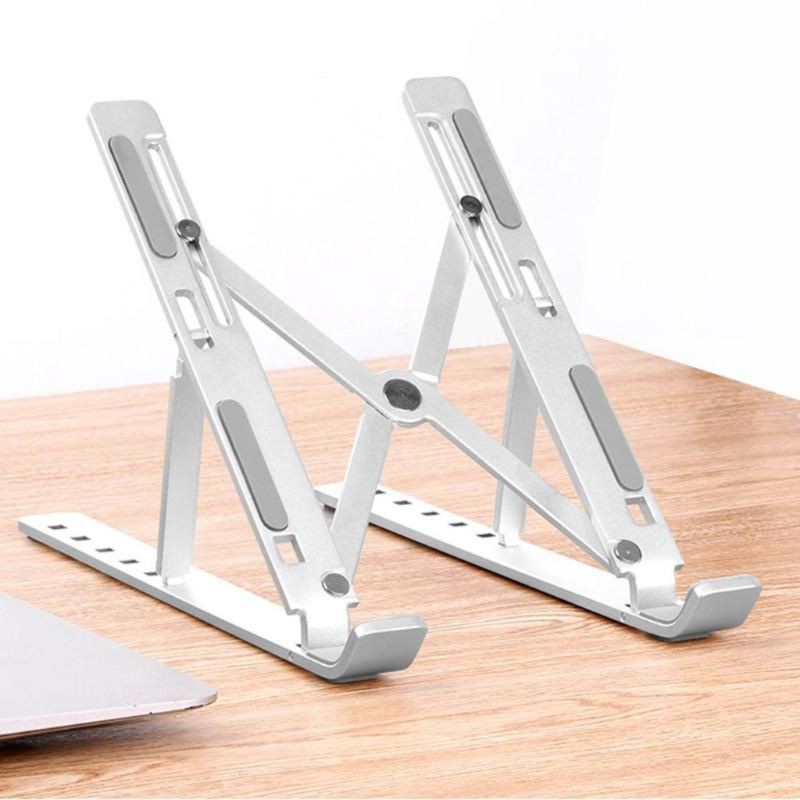 Alli Portable Aluminum Alloy Laptop Stand Folding Adjustable Travel Bracket Ventilated Holder for PC Computer Desktop Notebook Tablet Accessories