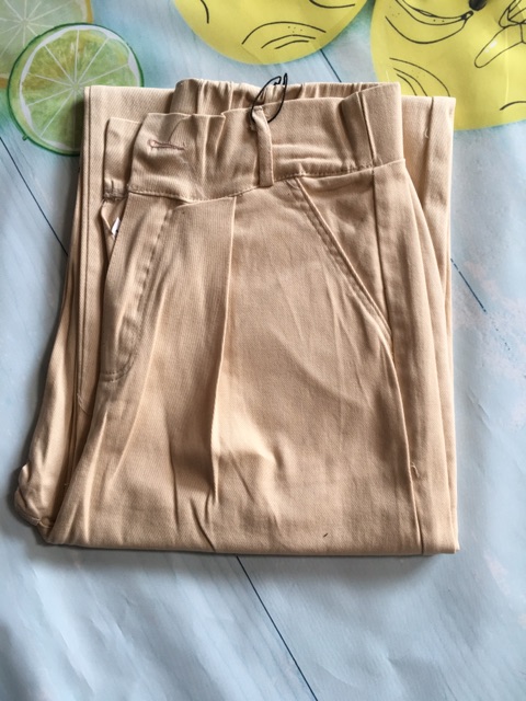Quần kaki ống đứng chun lưng kiểu hàn quốc