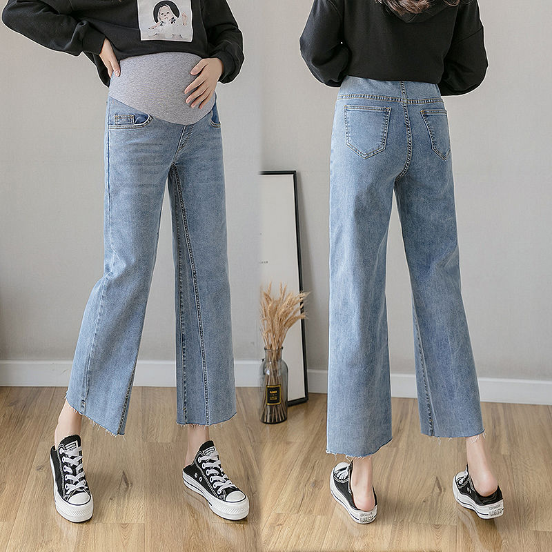 Quần Jeans Lưng Thun Co Giãn Thiết Kế Thoải Mái Cho Mẹ Bầu