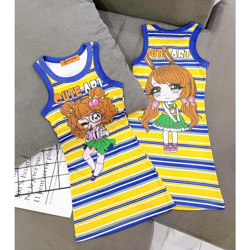 [11-22kg]Đầm bé gái body vải thun lạnh gân Jennie kids J497