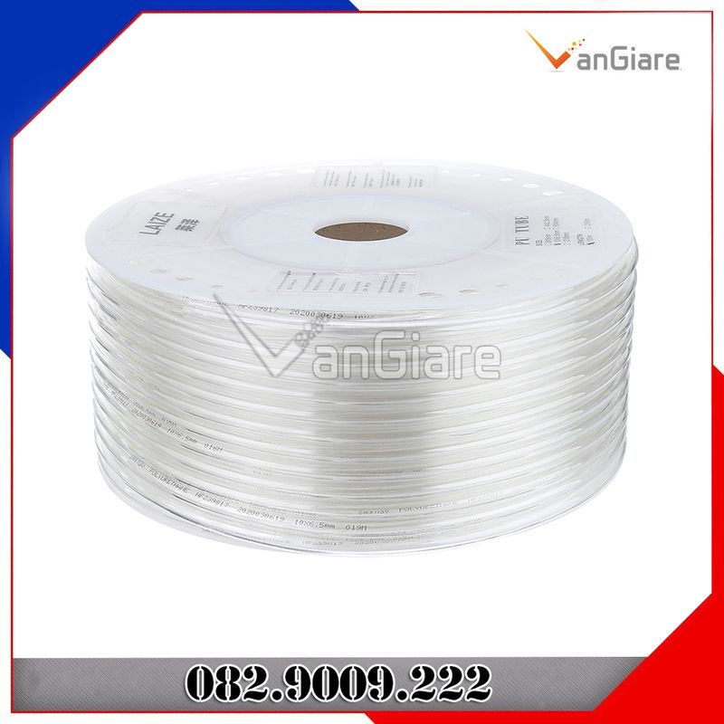 (Bán theo cuộn 90m, 100m, 180m, 200m) Ống khí nén, ống hơi PU 3mm 4mm 6mm 8mm 10mm màu trắng trong suốt