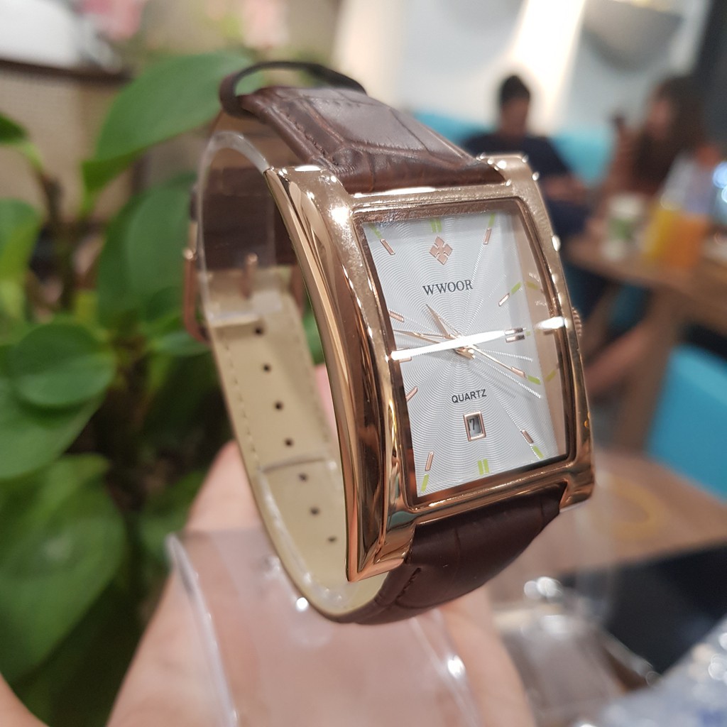 Đồng hồ nam Wwoor mặt vuông độc đáo chống nước chống xước tuyệt đối 3atm Tony Watch 68