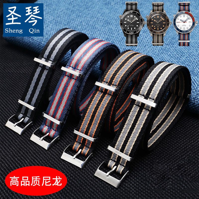 8-28✈Dây Đeo Đồng Hồ Substitute Omega Nylon 300 Ghost Party NATO NATO Jibang Chống Thấm Nước