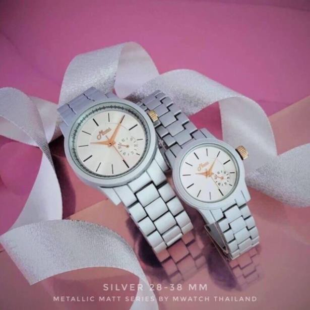 Đồng hồ cặp Nam Nữ brand Mwatch nội địa Thái Series METALLIC thumbnail